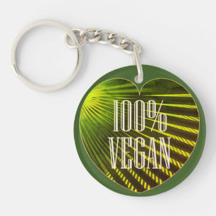 Llavero 100% Vegan - Consigna motivadora Corazón Verde