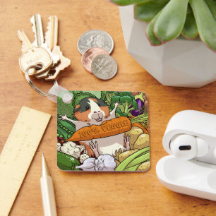Llavero 100% Veggie Happy Guinea Pig With Carrot