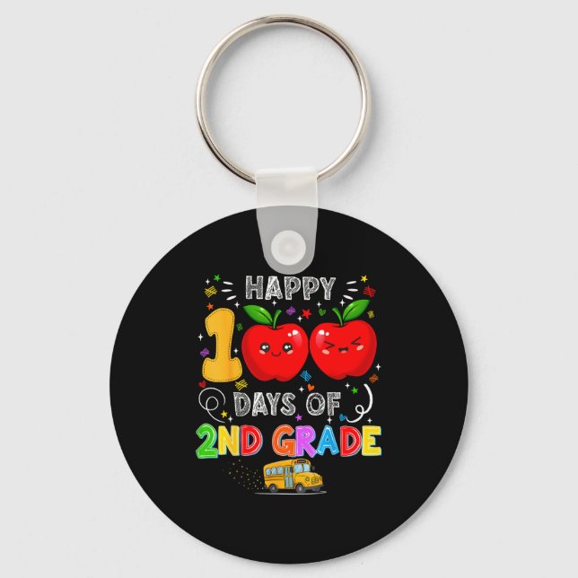 Llavero 100th Days Of 2nd Grade 100 Days Toddler Girl  (Anverso)