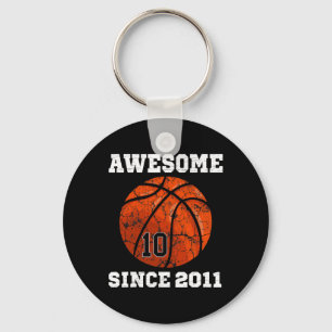 Llavero 10.ª Regalo de los amantes del básquetbol de 10 añ