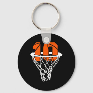 Llavero 10.º Baloncesto de Cumpleaños Niño de 10 años