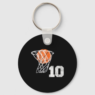 Llavero 10.º Baloncesto de Cumpleaños Niño de 10 años