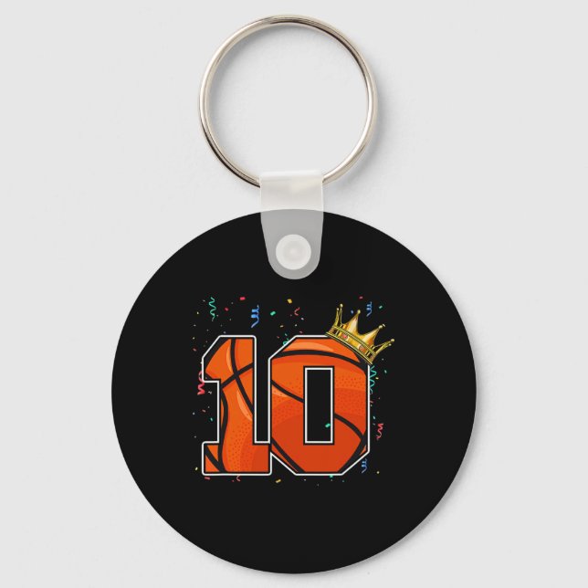 Llavero 10.º cumpleaños de Baloncesto Gran Número Bo de 10 (Anverso)