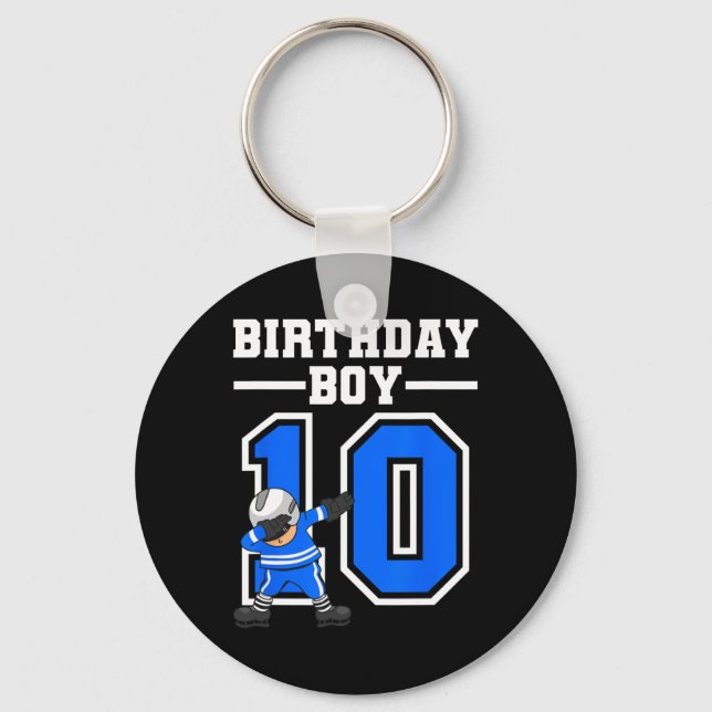 Llavero 10.º regalo de cumpleaños Diez cumpleaños de hocke (Anverso)