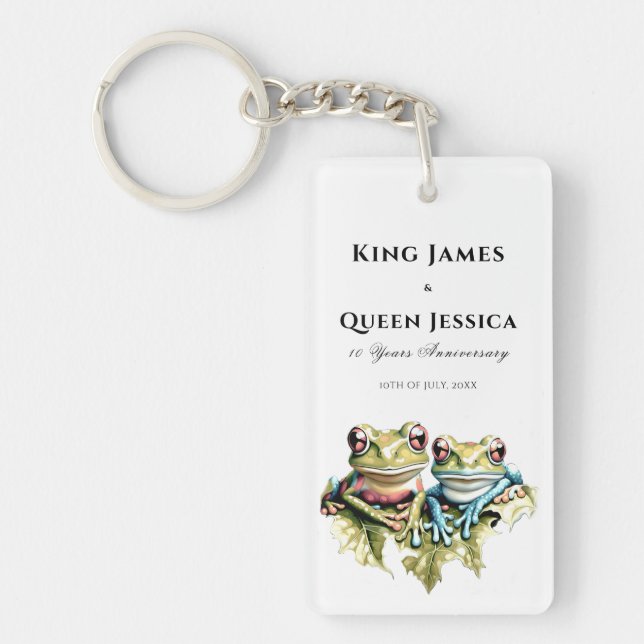 Llavero 10 años Boda Aniversario Jardín Fiesta Casual (Frente)