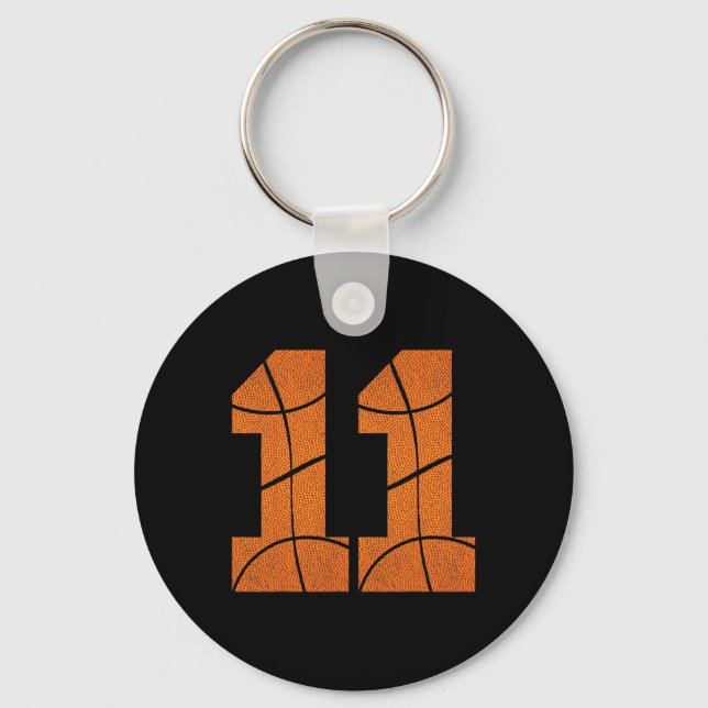 Llavero 11.º cumpleaños de niños de baloncesto (Anverso)