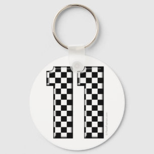 Llavero 11 checkered auto racing number