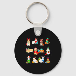 Llavero 12 conejo de Navidad Bunny Rabbit Navidad Xmas