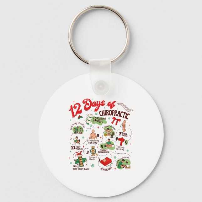 Llavero 12 Days Of Chiropractic Christmas Chiropractor  (Anverso)