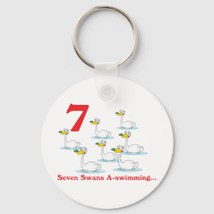 Llavero 12 días siete cisnes nadando