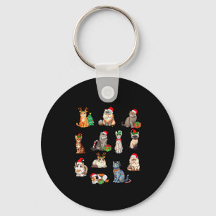 Llavero 12 Gatos De Navidad Divertido Gato Amante De La Na