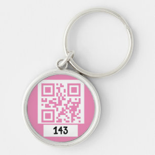 Llavero 143 mensaje secreto de código QR, descodificarlo,