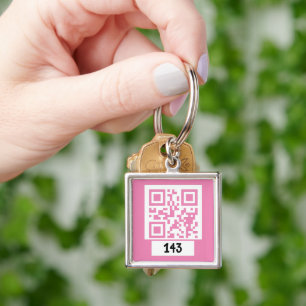 Llavero 143 mensaje secreto de código QR, descodificarlo,