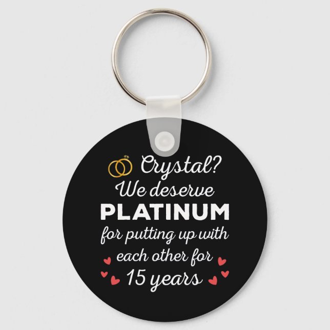 Llavero 15 Aniversario Boda I - Pareja de Crystal Funny (Anverso)