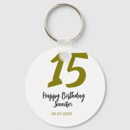 Llavero 15 años quiencenera añadir fecha año dorado