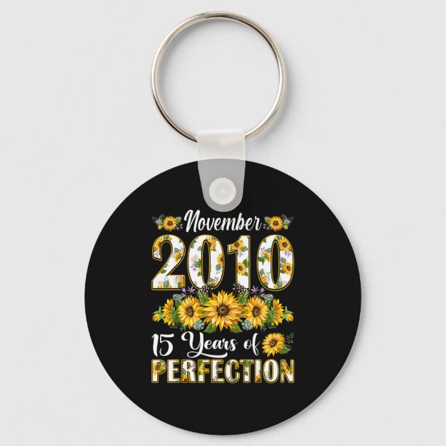 Llavero 15 Year Old November 2010 Sunflower 15th Birthday  (Anverso)