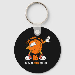 Llavero 16 años Feliz 16 aniversario Básquetbol Bi 16
