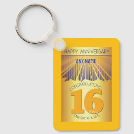 Llavero 16 Year Sober Anniversary | Golden Ray 12 Step