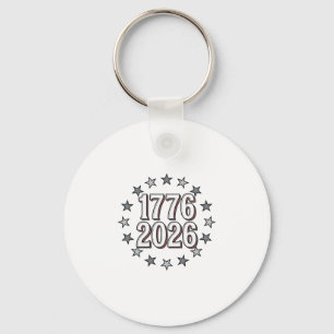Llavero 1776 2026 Estrellas Patrióticas Diseño Vectorial V