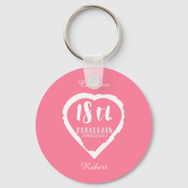 Llavero 18.º Boda de porcelana tradicional (Anverso)