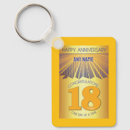 Llavero 18 Year Sober Anniversary | Golden Ray 12 Step