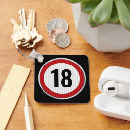 Llavero 18th Birthday ANY AGE Speed Limit Sign