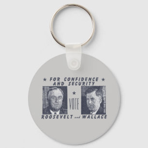 Llavero 1940 Vote Roosevelt + Wallace, gris