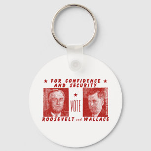 Llavero 1940 Vote Roosevelt + Wallace, rojo