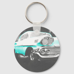 Llavero 1958 chevy impala azul brillante auto clásico