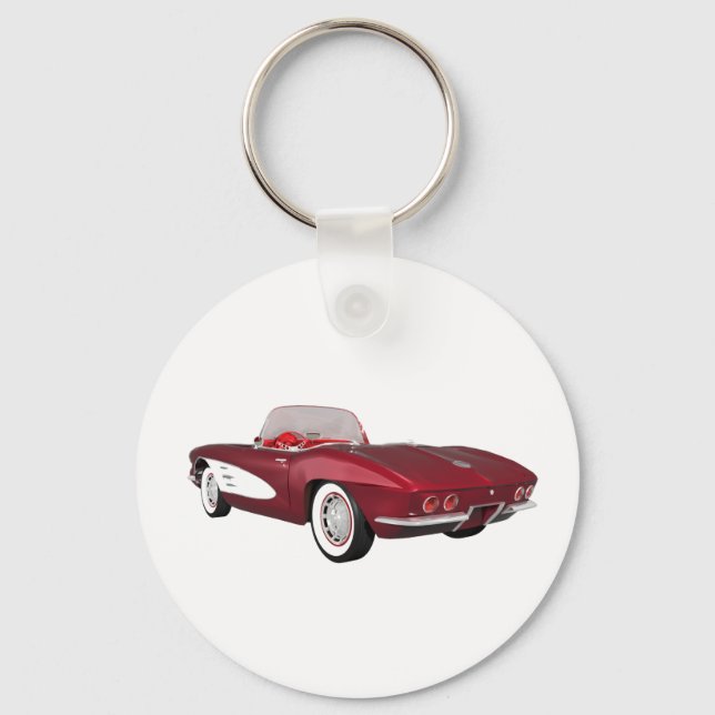 Llavero 1961 Corvette C1: Candy Apple Finish: (Anverso)
