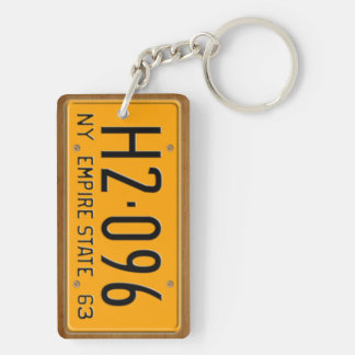 Llavero 1963 de la placa del vintage de Nueva York