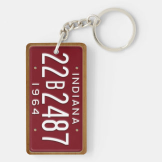 Llavero 1964 de la placa del vintage de Indiana