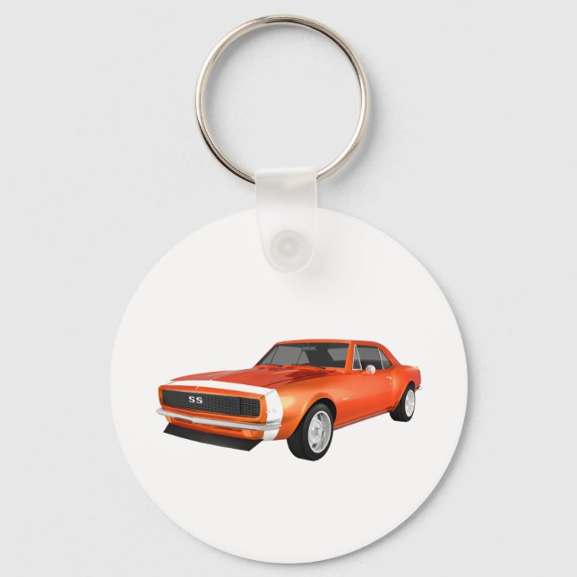 Llavero 1967 Camaro SS: Naranja Acabado: Modelo 3D: (Anverso)