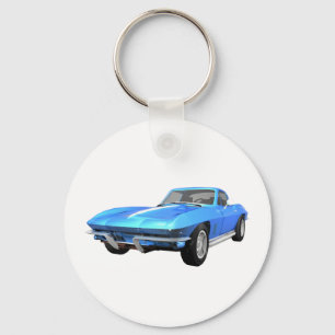 Llavero 1967 Corvette Sports Car: Blue Finish: