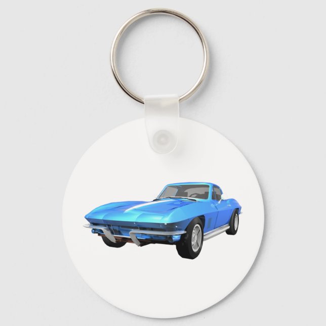 Llavero 1967 Corvette Sports Car: Blue Finish: (Anverso)