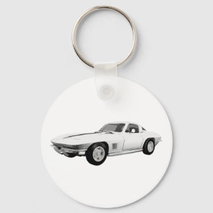 Llavero 1967 Corvette Sports Car: White Finish:
