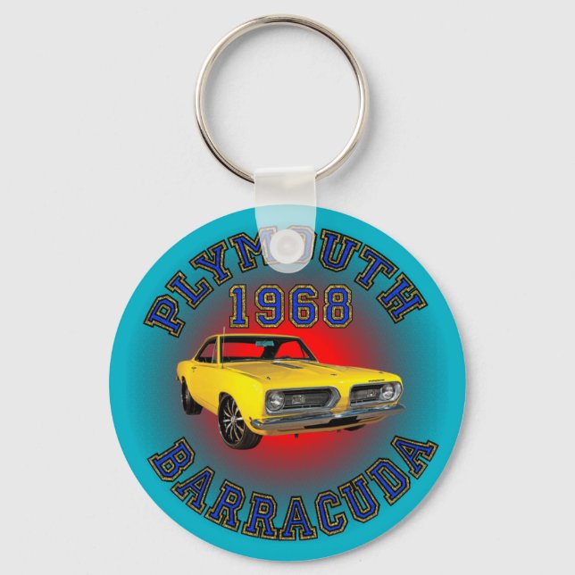 Llavero 1968 Keychain de Plymouth Barracuda. (Anverso)