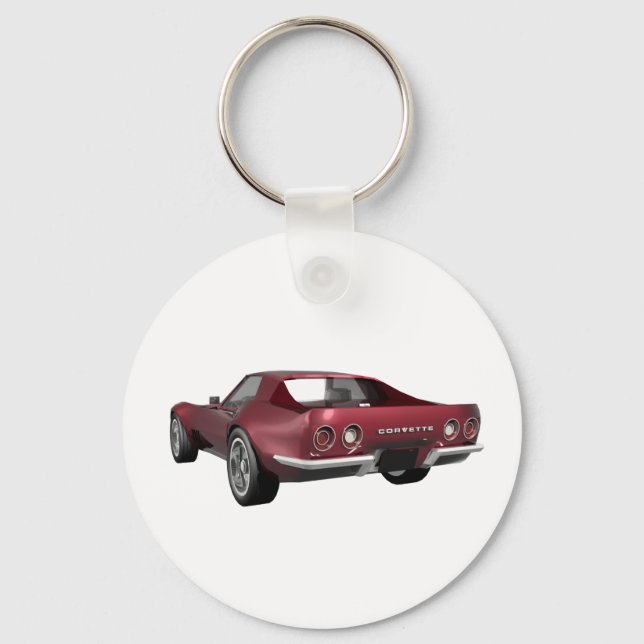 Llavero 1970 Corvette Sports Car: Candy Apple Finish: (Anverso)