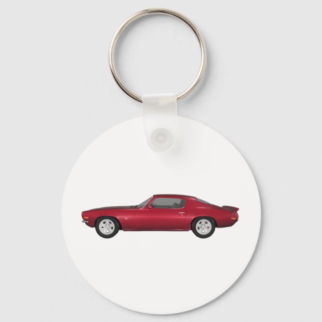 Llavero 1972 Camaro: Muscle Car: Candy Apple Finish: (Anverso)