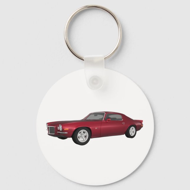 Llavero 1972 Camaro: Muscle Car: Candy Apple Finish: (Anverso)