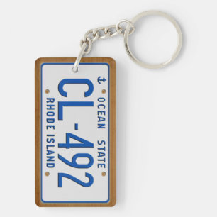 Llavero 1986 de la placa del vintage de Rhode