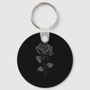 Llavero 199 Flores Gráfica Rosa Negra , Pequeño