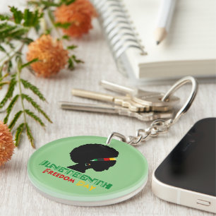 Llavero 19 de junio/Día de la Libertad/Chica Afro