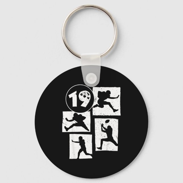 Llavero 19th Birthday Retro American Football 19 Years Old (Anverso)