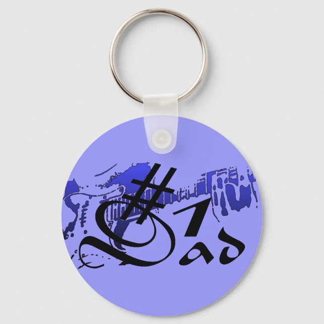 Llavero #1 Clásico Azul de guitarra de papá (Anverso)