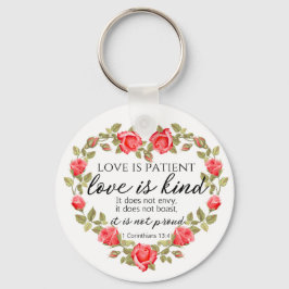 Llavero 1 Corintios 13:4 El amor es el corazón floral del