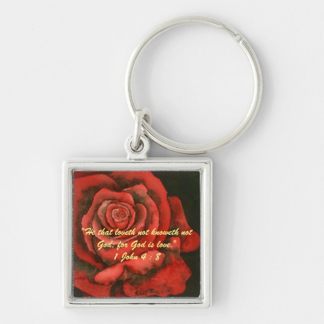 Llavero 1 Juan 4:8 "—porque Dios es amor." Verdades de la  (Frente)