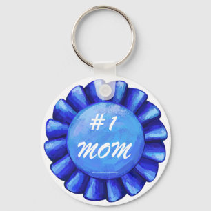 Llavero #1 Mom Blue Keychain