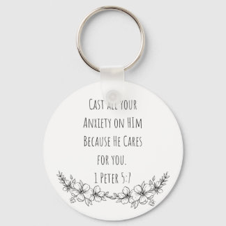 Llavero 1 Peter 5:7 Pasar toda tu Ansiedad Keychain