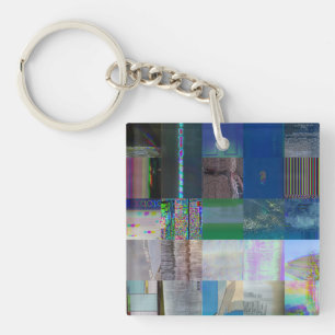 Llavero 1C9984DA Arte Glitch Distorsión Digital Vaporwave